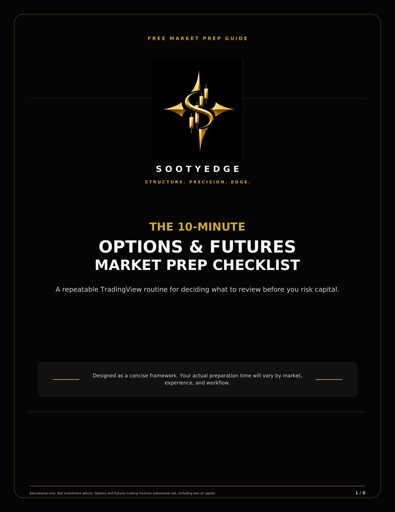 The SootyEdge 10-Minute Options and Futures Market Prep Checklist